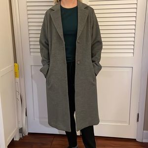 H&M Grey Felt/Wool Coat with snap button